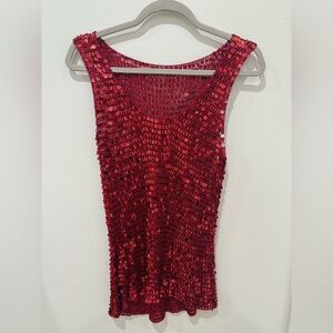 Vintage red sequin tank